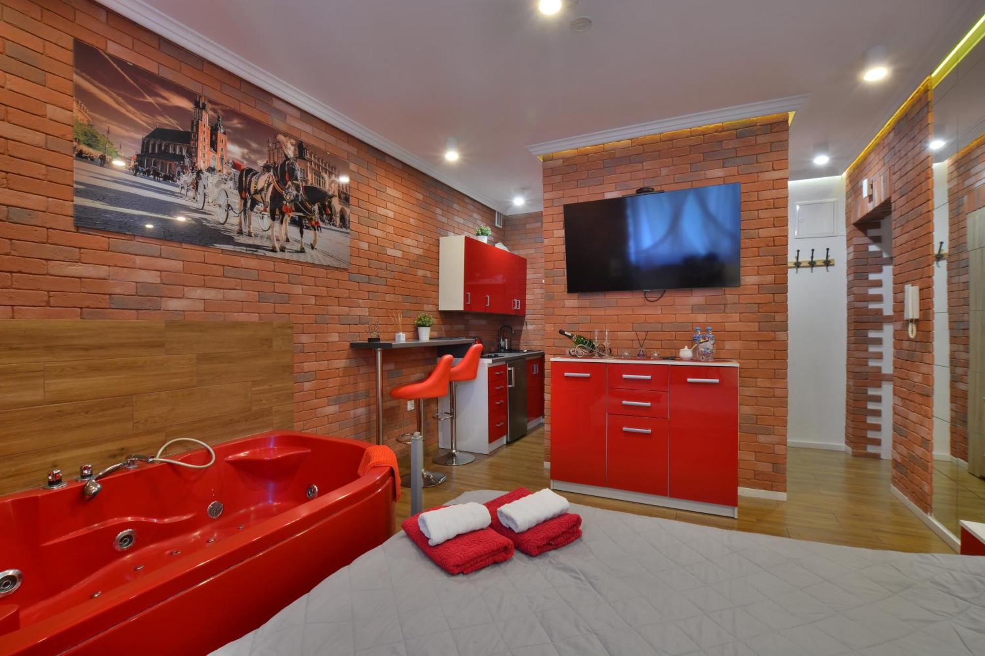 Jacuzzi Apartment Red Cracóvia Exterior foto